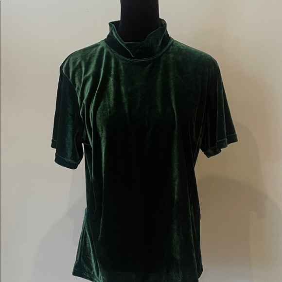 Tops - Elegant dark Green Velvet Women's Top
